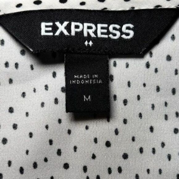 Sleeveless Express Spotted Black and White Shirt Medium - Picture 4 of 4